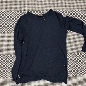 Koral Navy and Cream Patterned Top